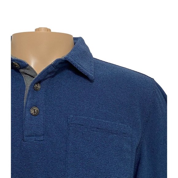 LL Bean Men’s MEDIUM Fleece Long Sleeve 1/4 Button Up Collared Pocket Sweatshirt - Picture 2 of 7